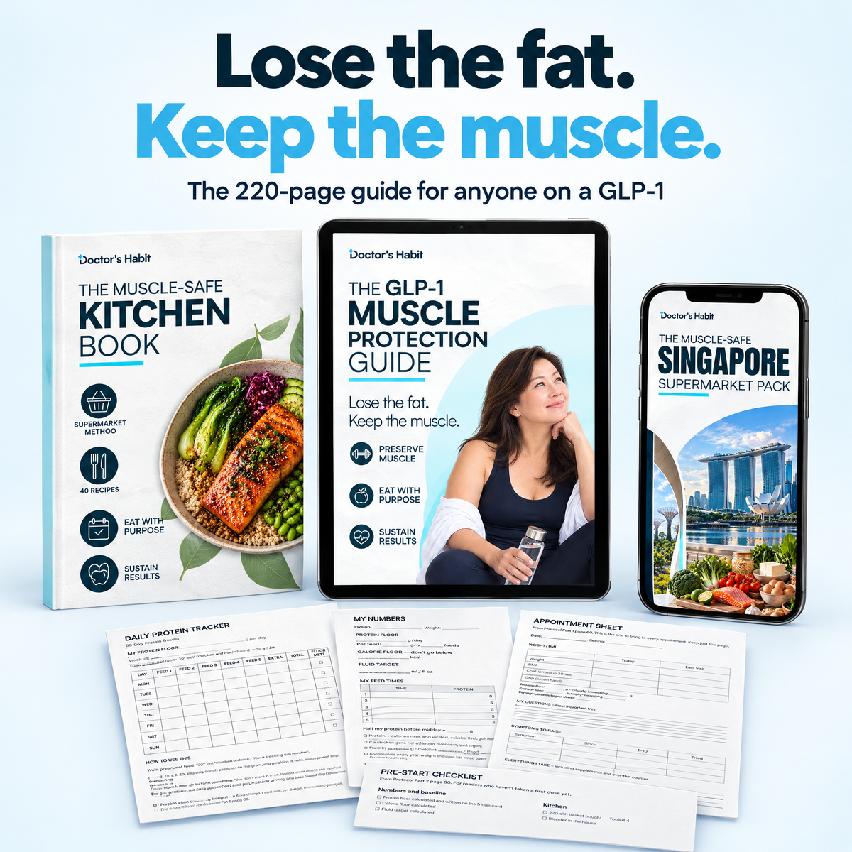 Lose the fat. Keep the muscle. The GLP-1 Muscle Protection Guide bundle