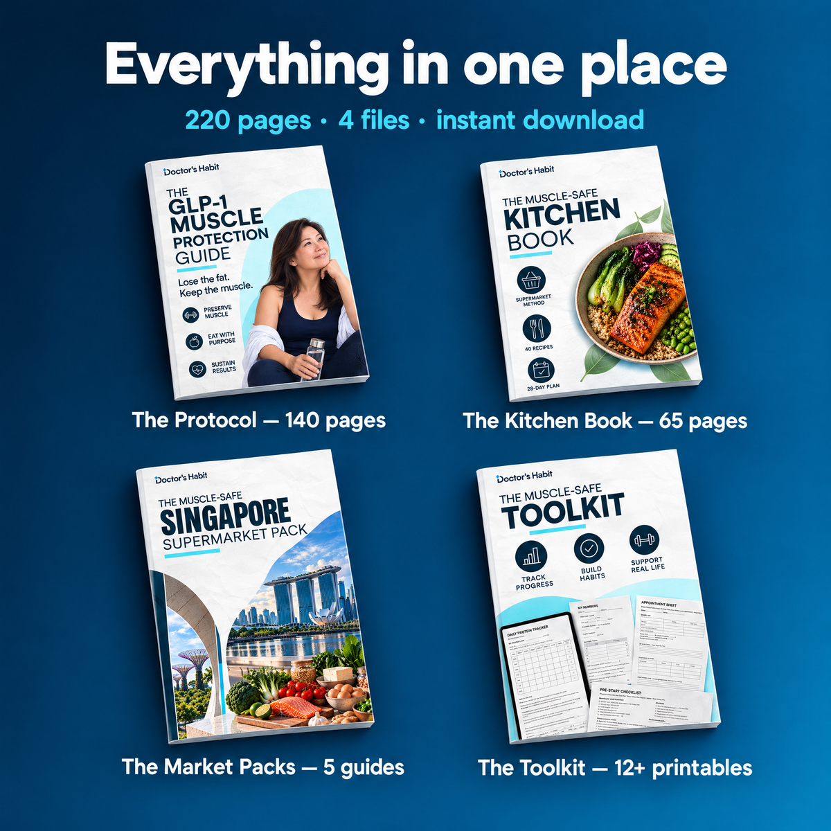 Everything in one place: 220 pages, 4 files, instant download